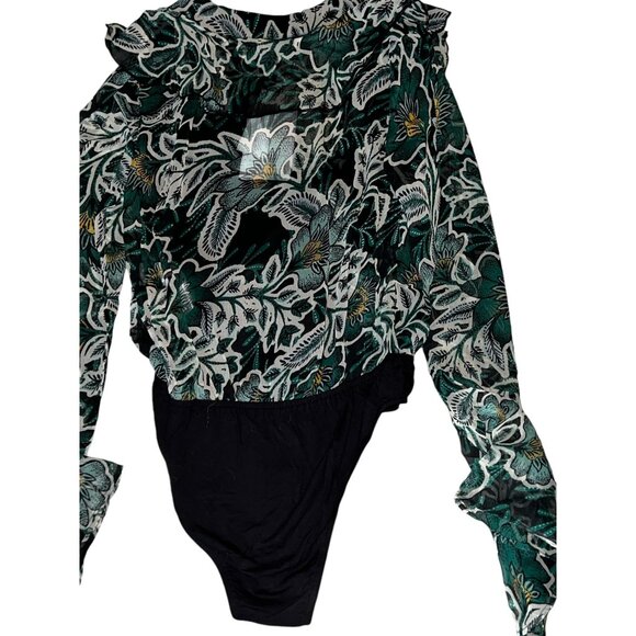 Band of the Free NWT Bonnie Emerald Floral Long Sleeve Bodysuit Sz Medium Womens - Picture 7 of 10